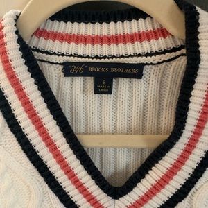 Brooks Brothers Preppy White Striped Sweater